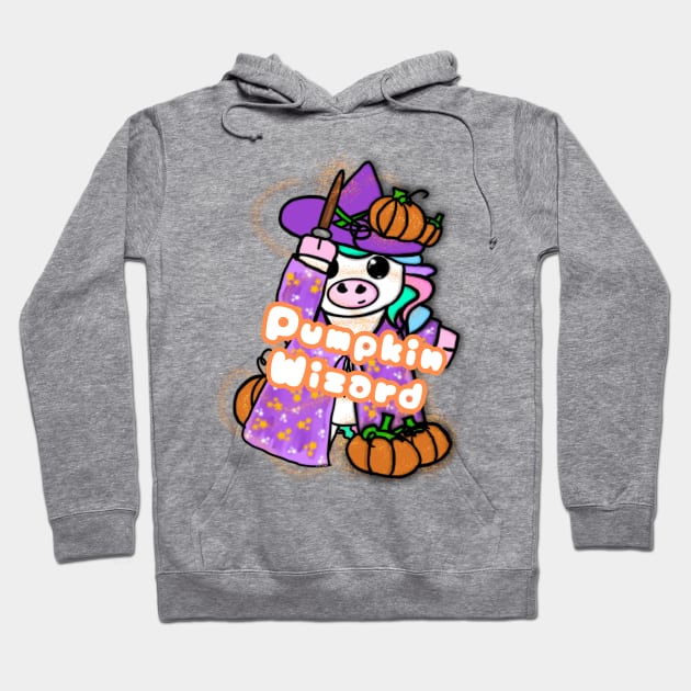 Unicorn with phrase - Pumpkin wizard Hoodie by The shiny unicorn